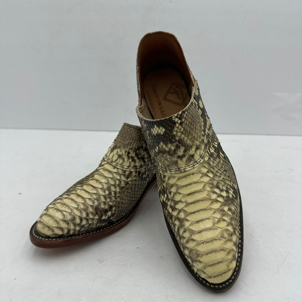 Fenoglio Womens Snakeskin Western Boot Shoes 5.5 C Exotic Boho Rocker Festival
